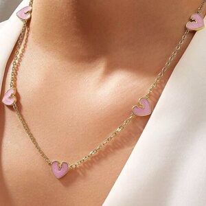 “Heartbroken” Heartsick Heartsore Broken Pink Heart Anti-Valentine’s Necklace
